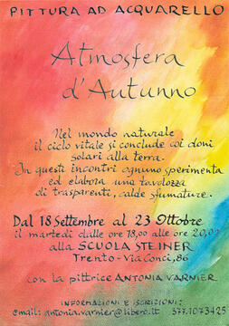 Locandina corso di pittura ad acquarello Locandina corso di pittura ad acquarello